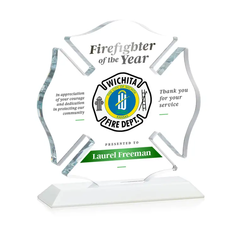 Maltese Cross Award on Crystal Base - Multicolor #20