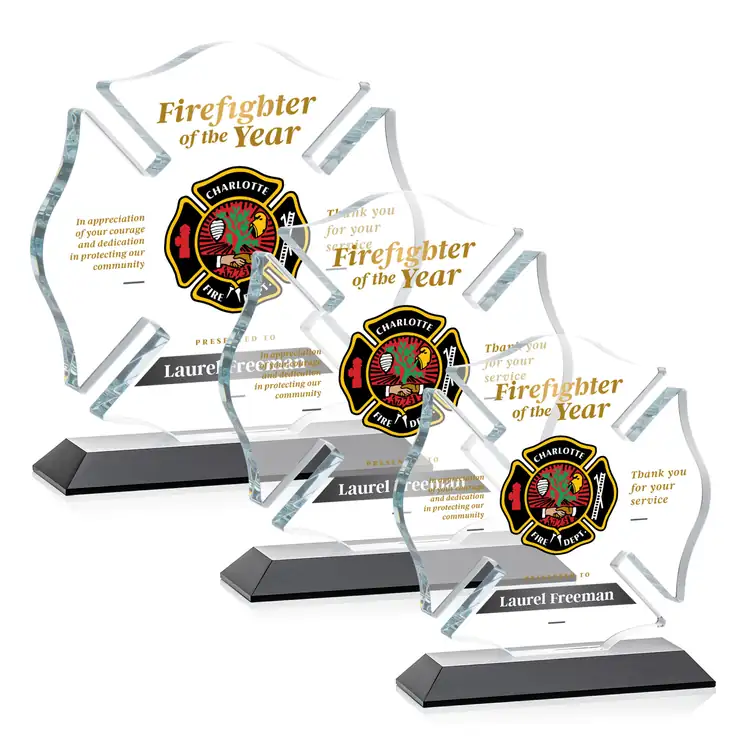 Maltese Cross Award on Crystal Base - Multicolor #5