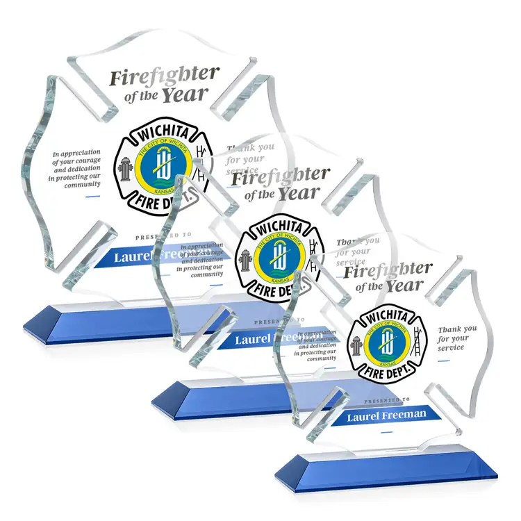 Maltese Cross Award on Crystal Base - Multicolor #6