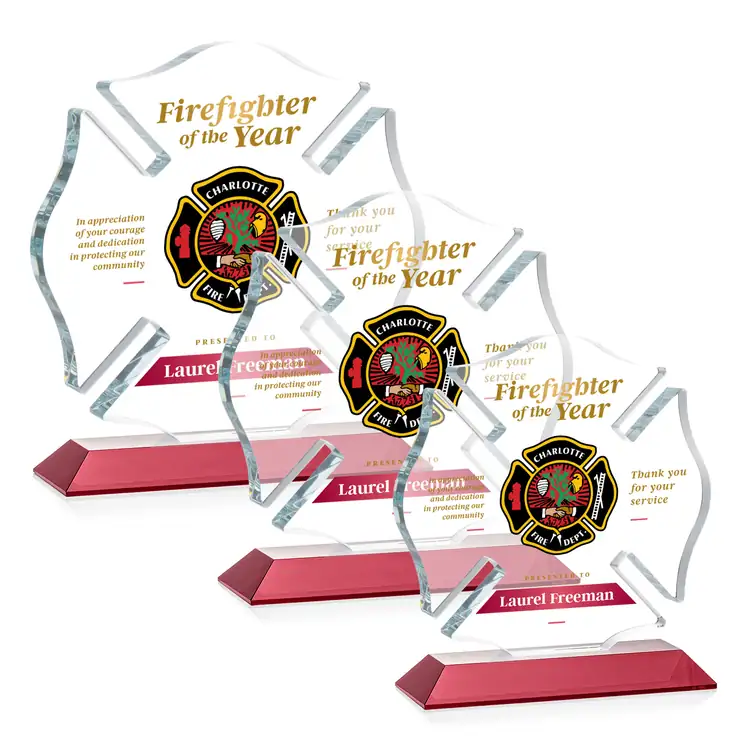 Maltese Cross Award on Crystal Base - Multicolor #8