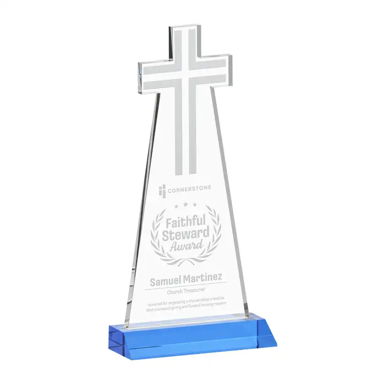Trophée Croix en cristal - Gravure #10
