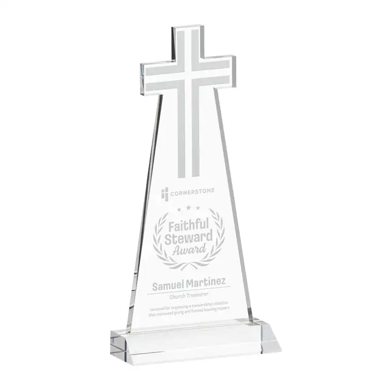Trophée Croix en cristal - Gravure #2
