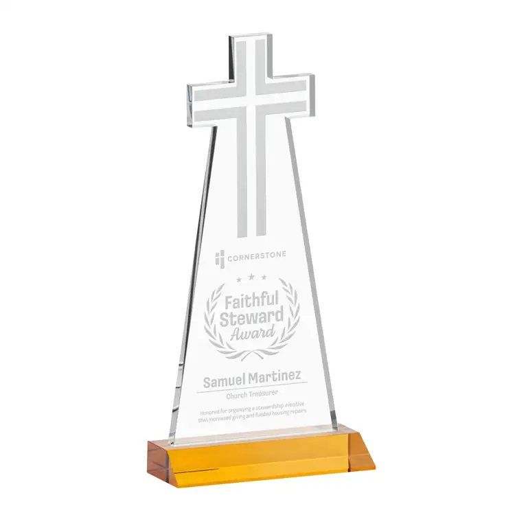 Trophée Croix en cristal - Gravure #3
