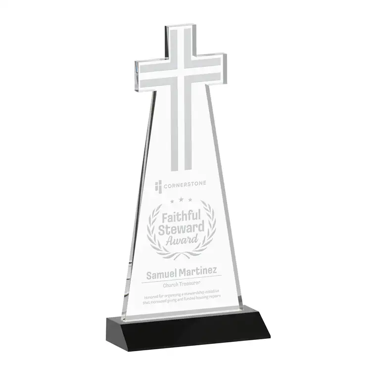 Trophée Croix en cristal - Gravure #5