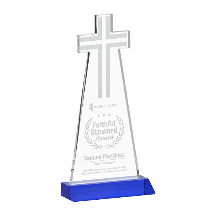 Trophée Croix en cristal - Gravure #6
