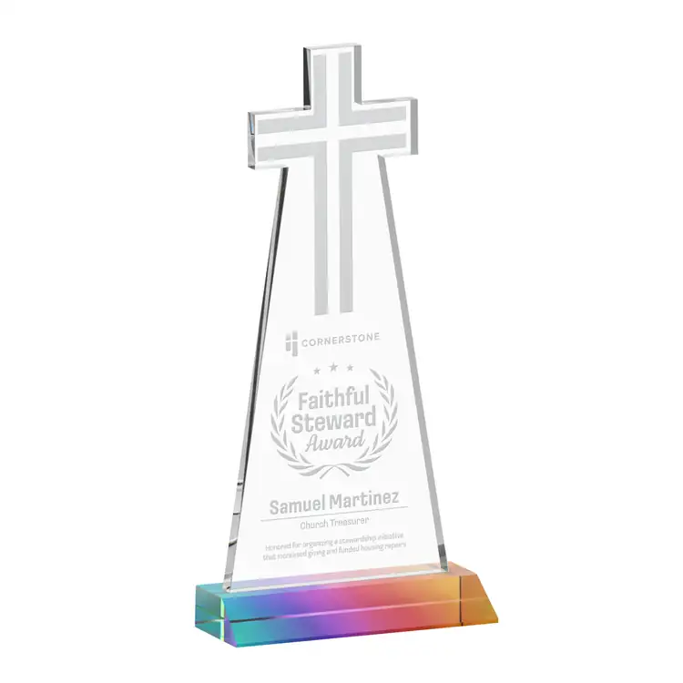 Trophée Croix en cristal - Gravure #7