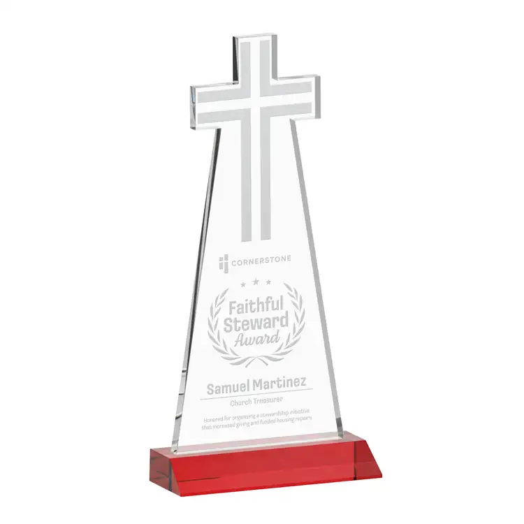 Trophée Croix en cristal - Gravure #8