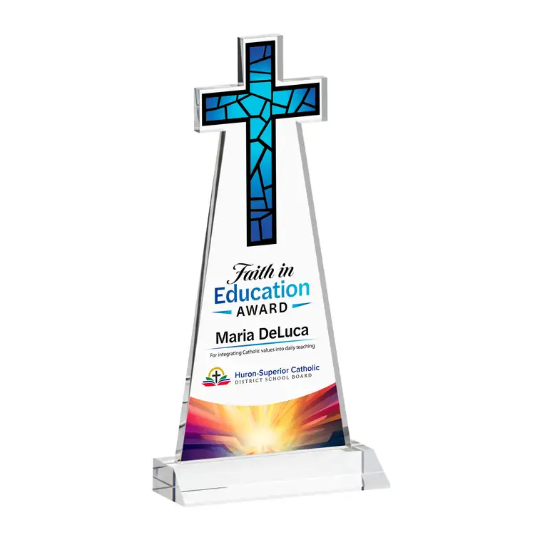 Trophée Croix en cristal - Multicolore #2