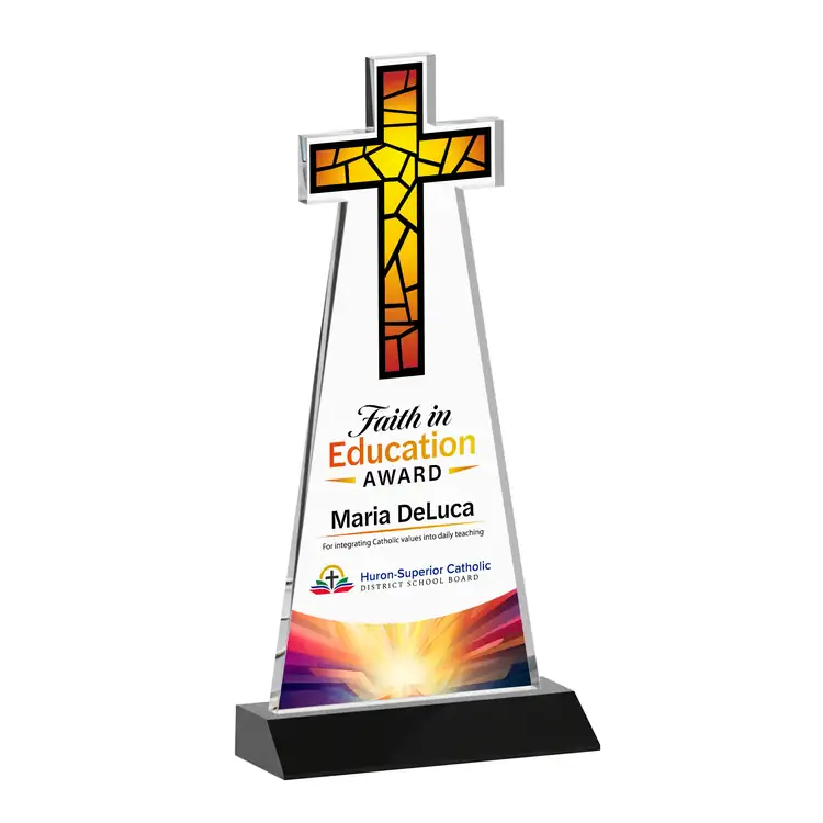 Trophée Croix en cristal - Multicolore #5