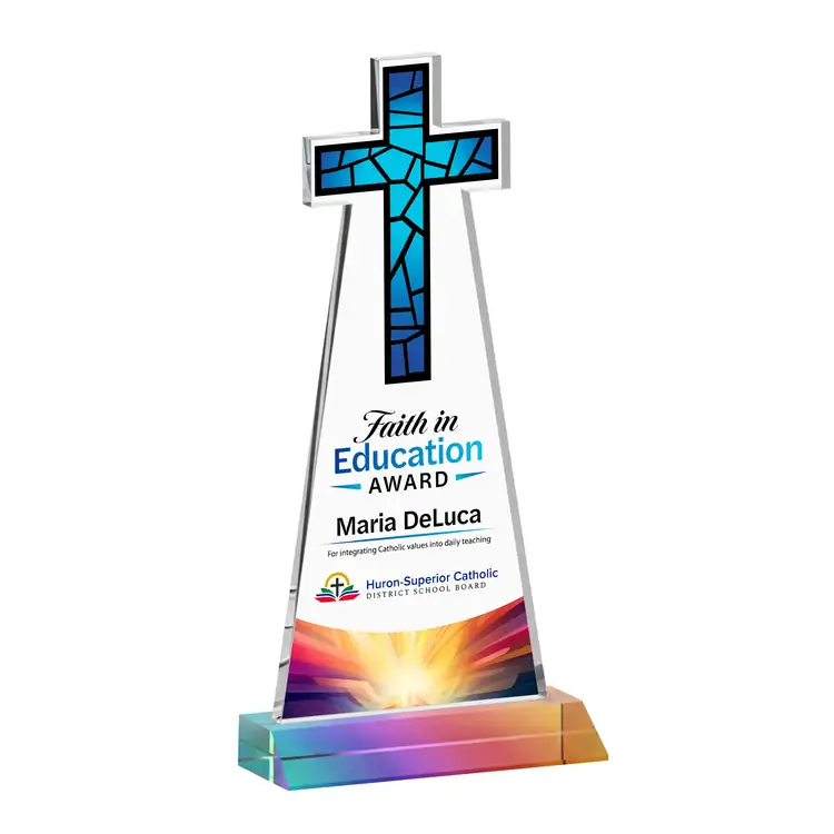 Trophée Croix en cristal - Multicolore #7