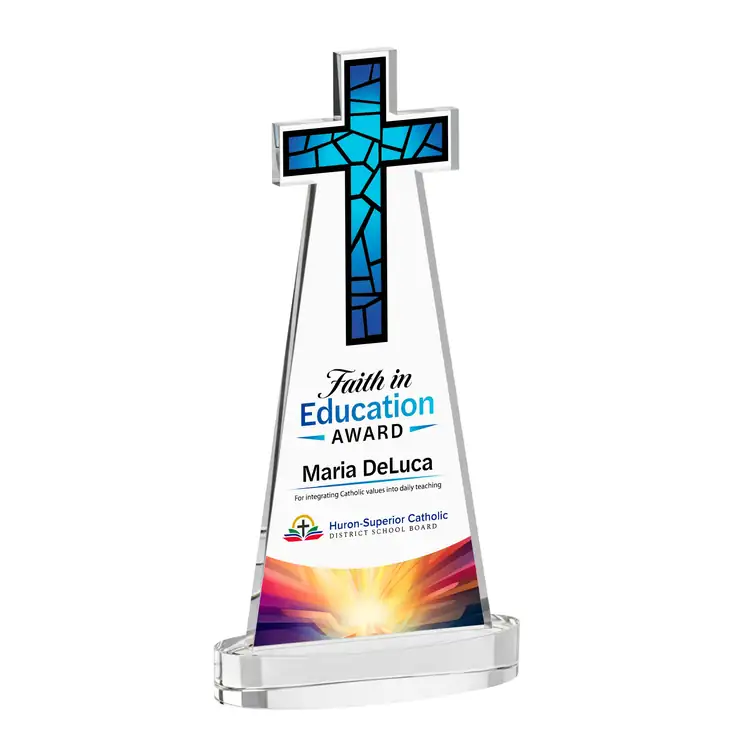 Cross Crystal Award on Alberton Base - Multicolor #2