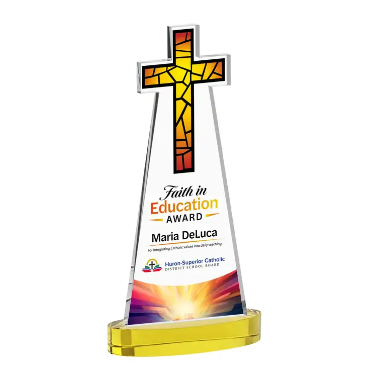 Cross Crystal Award on Alberton Base - Multicolor #4