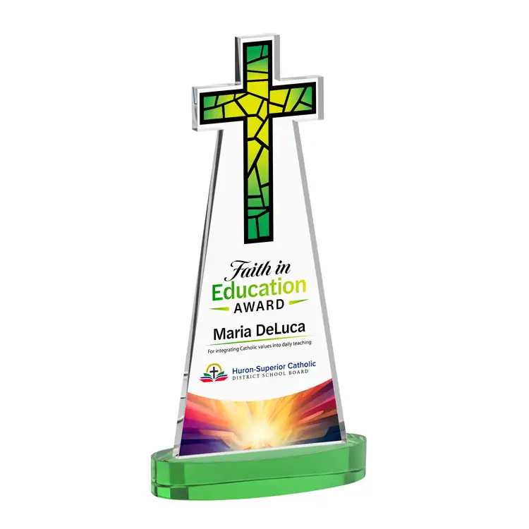 Cross Crystal Award on Alberton Base - Multicolor #5
