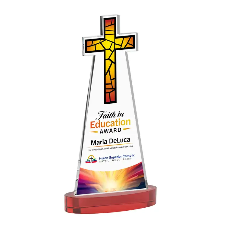 Cross Crystal Award on Alberton Base - Multicolor #8
