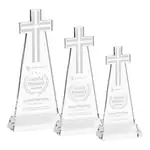 Trophée Croix en cristal sur socle Hartford - Gravure