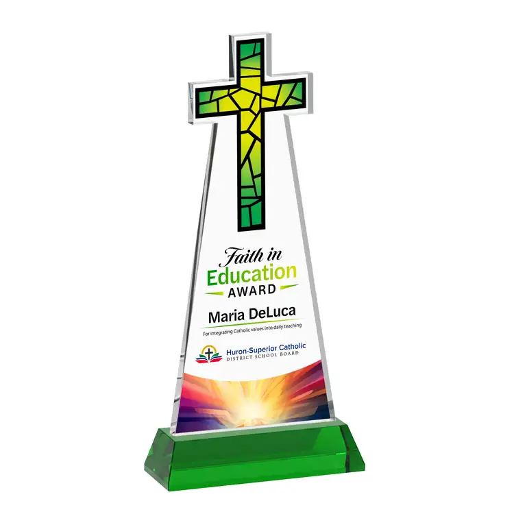 Cross Crystal Award on Hartford Base - Multicolor #5