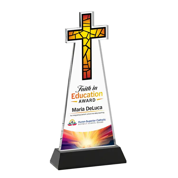 Cross Crystal Award on Hartford Base - Multicolor #6