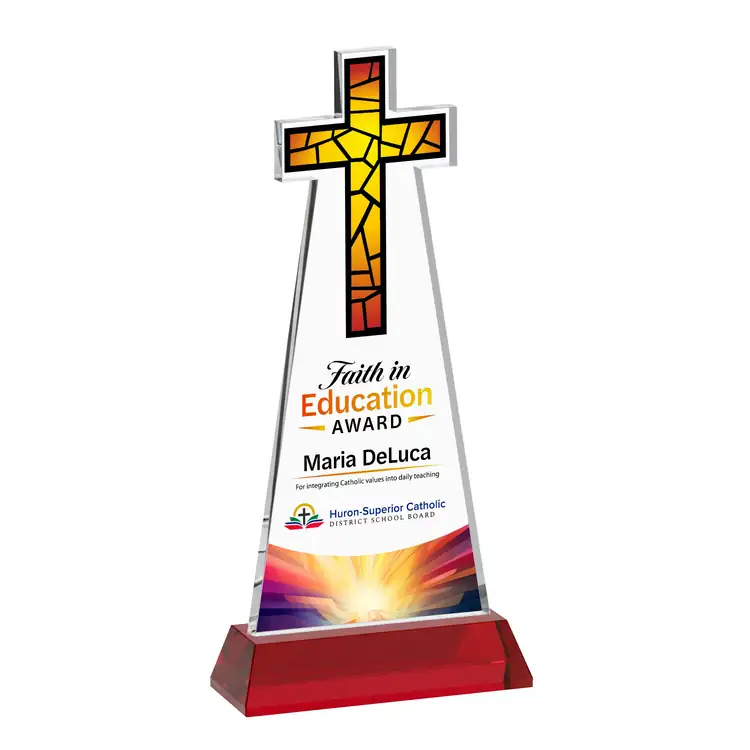 Cross Crystal Award on Hartford Base - Multicolor #9