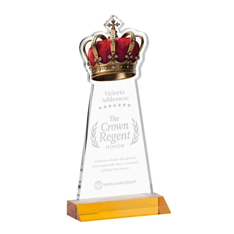 Crown Award - Starfire Crystal - Engraved #3