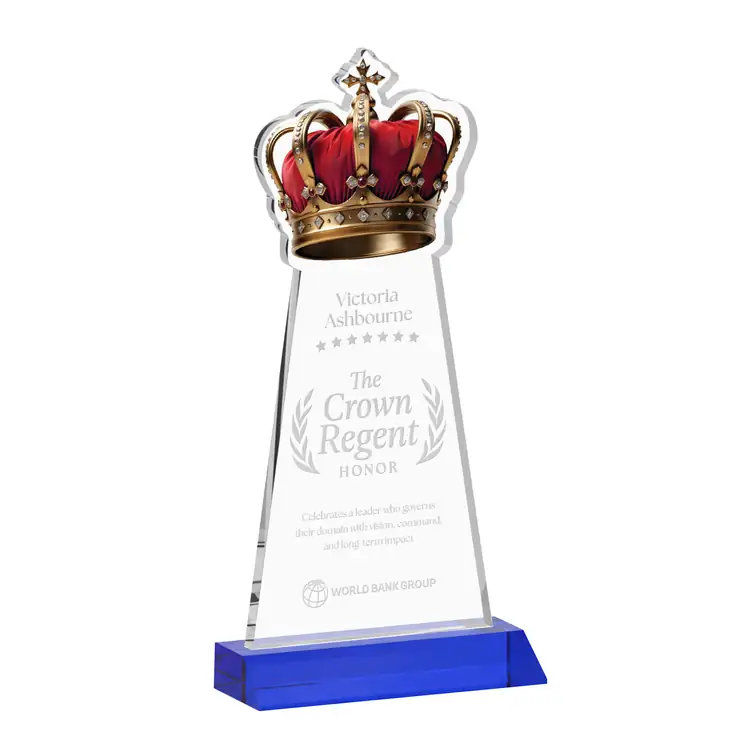 Crown Award - Starfire Crystal - Engraved #6