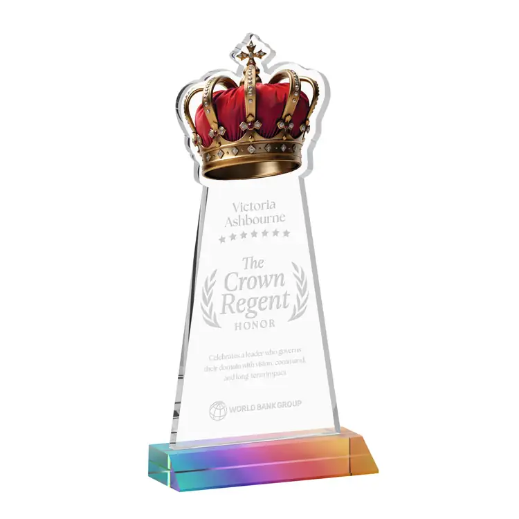 Crown Award - Starfire Crystal - Engraved #7