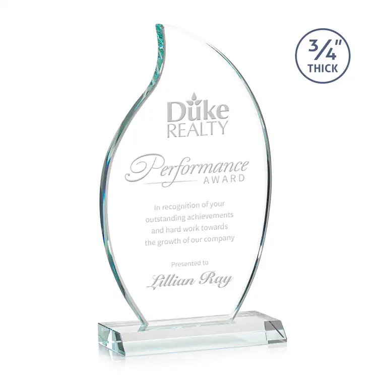 Croydon Flame Award - Starfire Crystal - Engraved #2