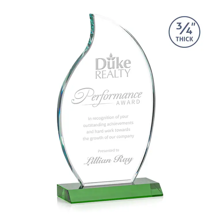 Croydon Flame Award - Starfire Crystal - Engraved #4