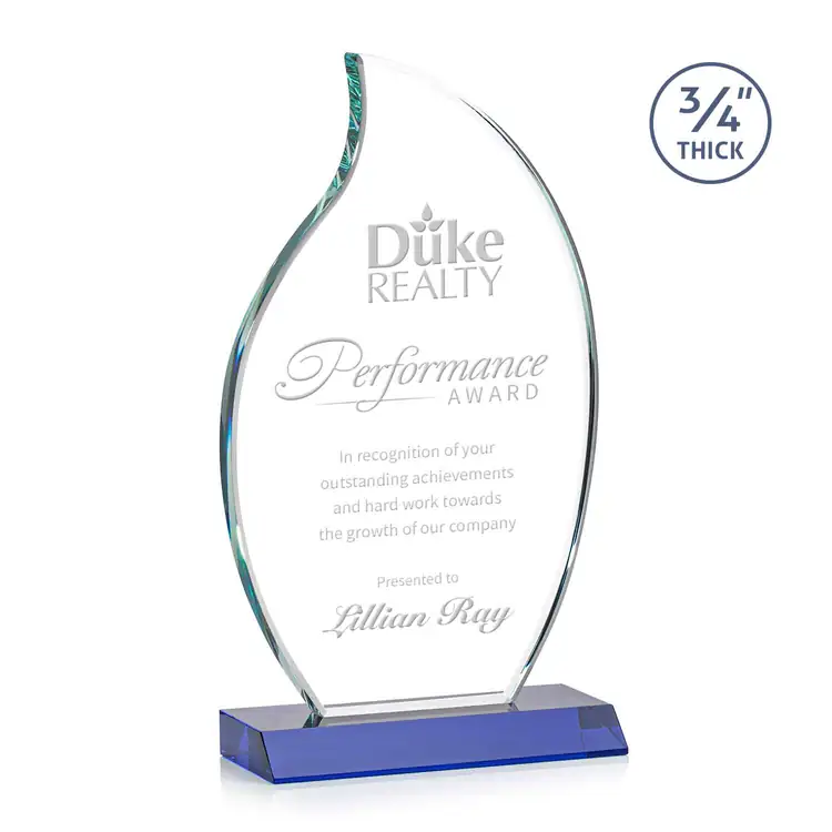 Croydon Flame Award - Starfire Crystal - Engraved #6