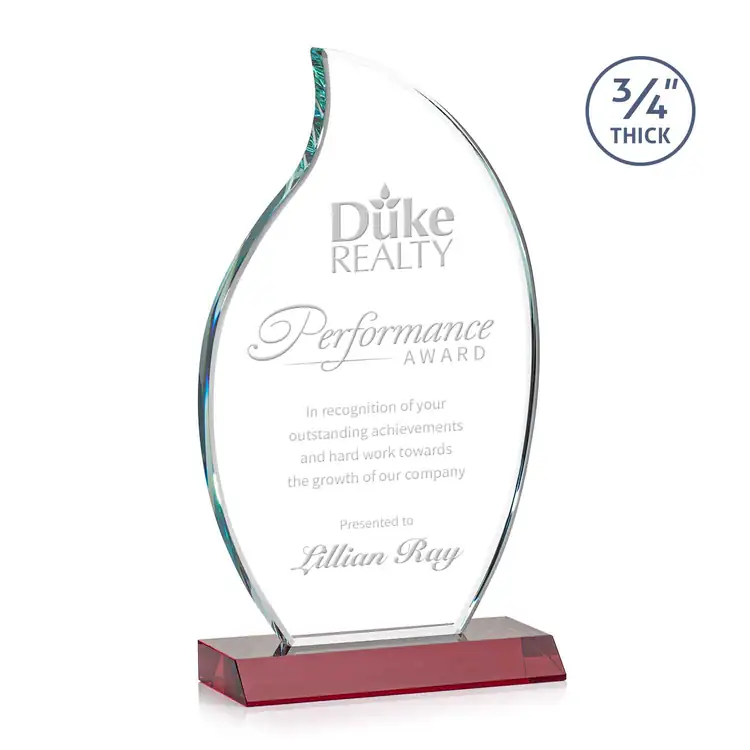 Croydon Flame Award - Starfire Crystal - Engraved #7