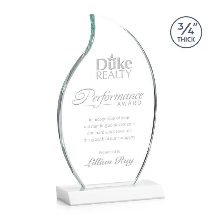Croydon Flame Award - Starfire Crystal - Engraved #8