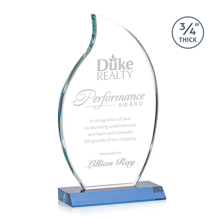 Croydon Flame Award - Starfire Crystal - Engraved #9