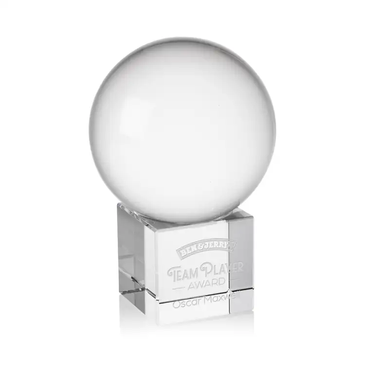 Crystal Ball Optical Crystal Award on Cube #2