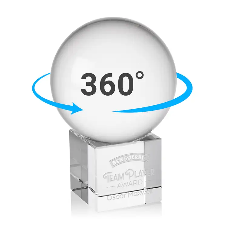 Crystal Ball Optical Crystal Award on Cube #5
