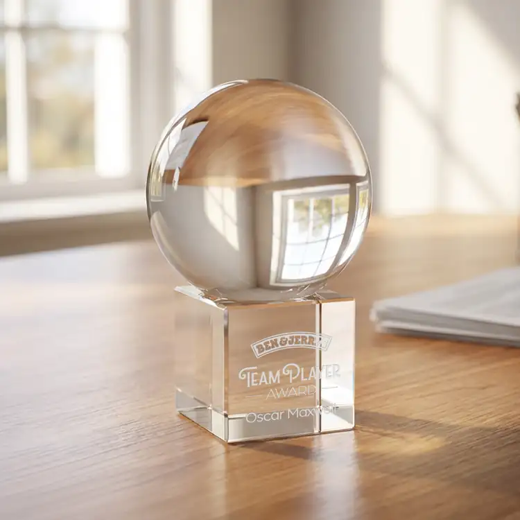 Crystal Ball Optical Crystal Award on Cube #6