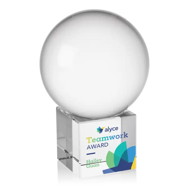 Crystal Ball Optical Crystal Award on Cube Multicolor #4