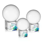 Trophée Crystal Ball en cristal optique sur cube Multicolore