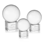 Trophée Crystal Ball en cristal optique sur cube