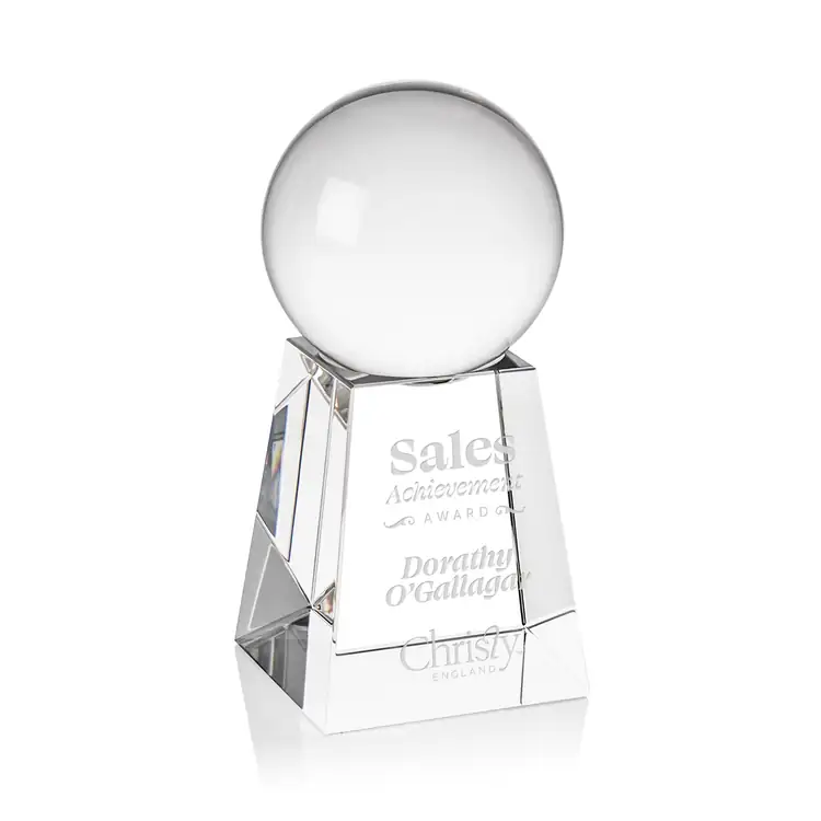 Crystal Ball Optical Crystal Award on Tall Base #2
