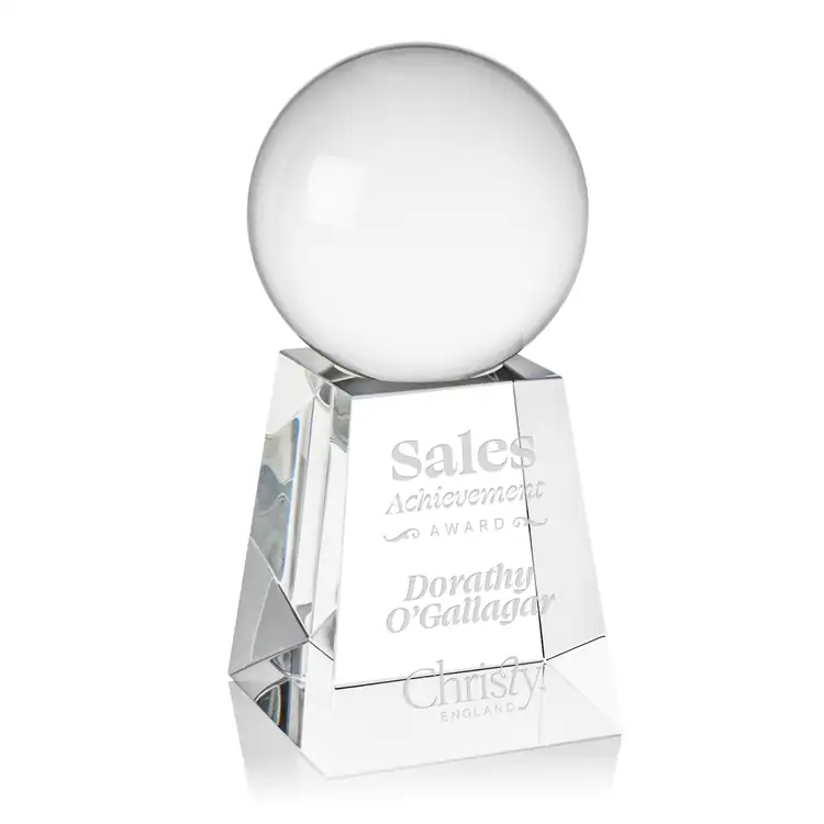 Crystal Ball Optical Crystal Award on Tall Base #4
