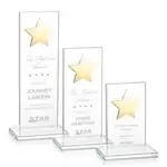 Trophée Dallas en cristal à étoile dorée - Gravure