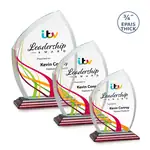 Trophée Daltry en cristal sur socle Albion - Multicolore