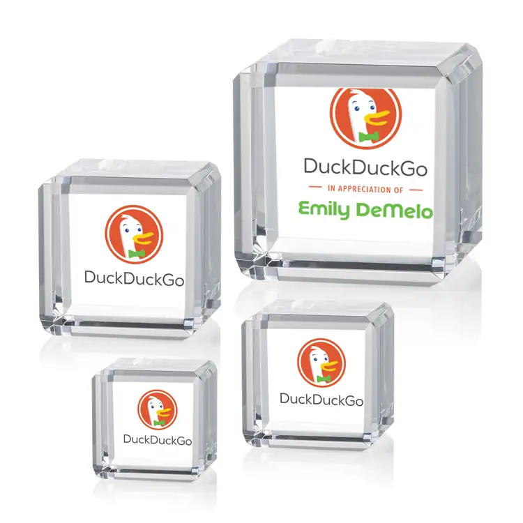 Davenport Optical Crystal Award - Cube - Multicolor