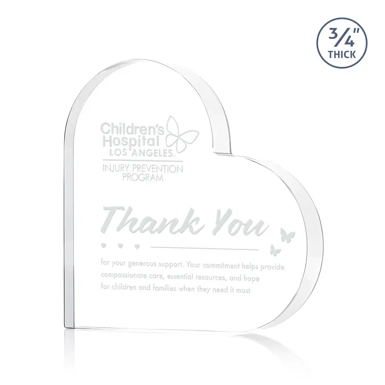 Davina Heart Award - Starfire Crystal - Engraved #2