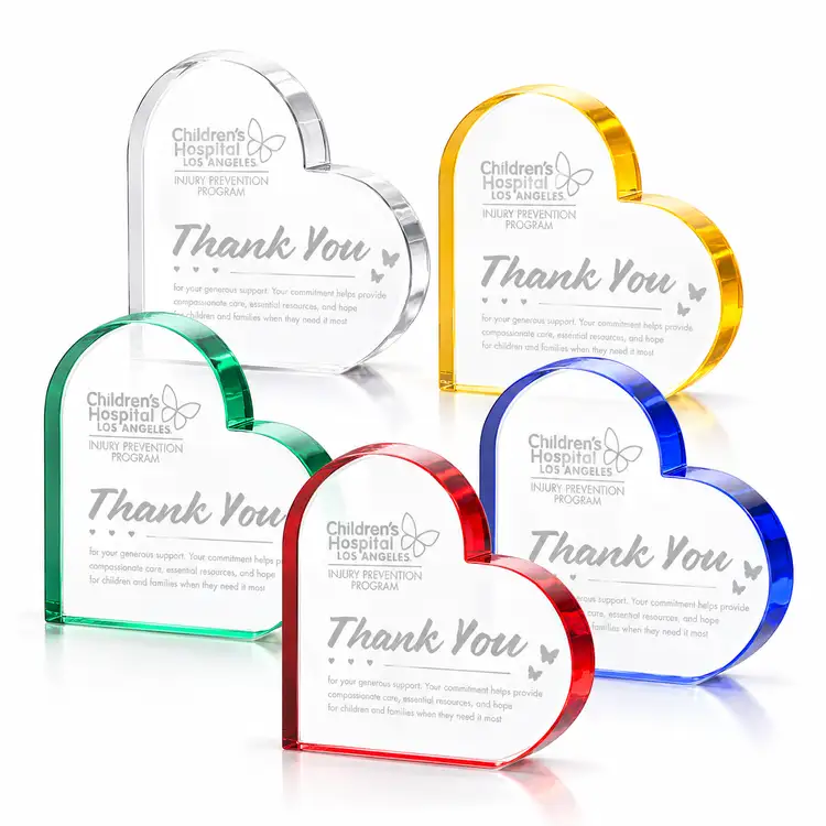 Davina Heart Award - Starfire Crystal - Engraved