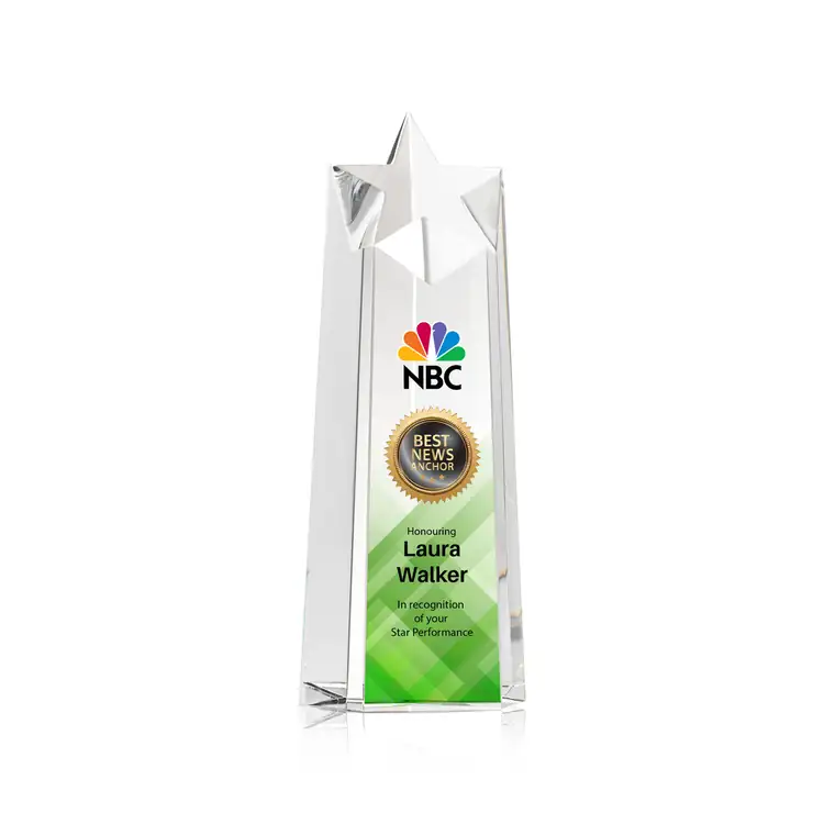 Delaware Clear Optical Crystal Star Award - Multicolor #2