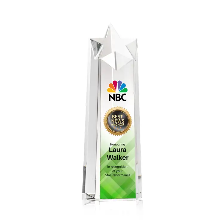 Delaware Clear Optical Crystal Star Award - Multicolor #3