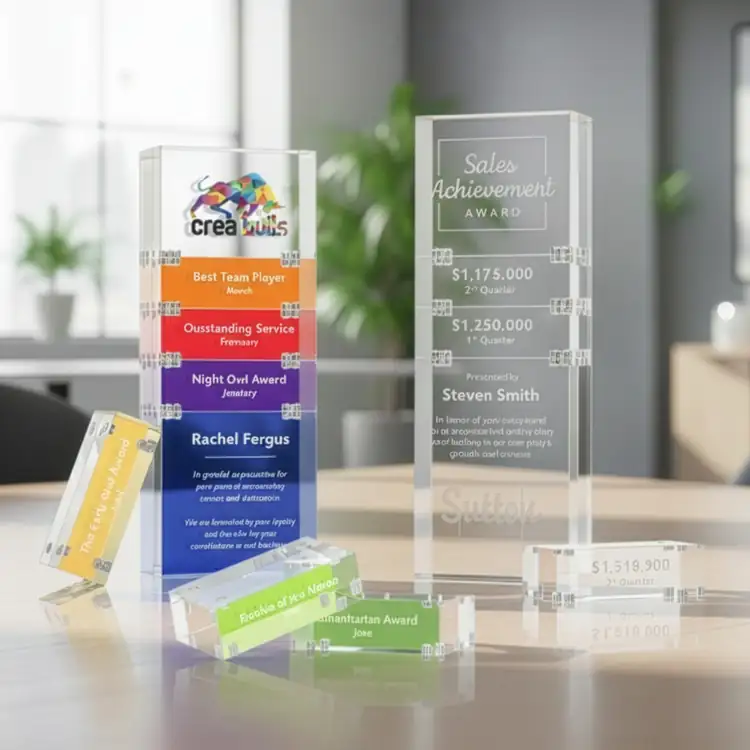 Derringer Acrylic Award - Stackable - Laser Engraving #3