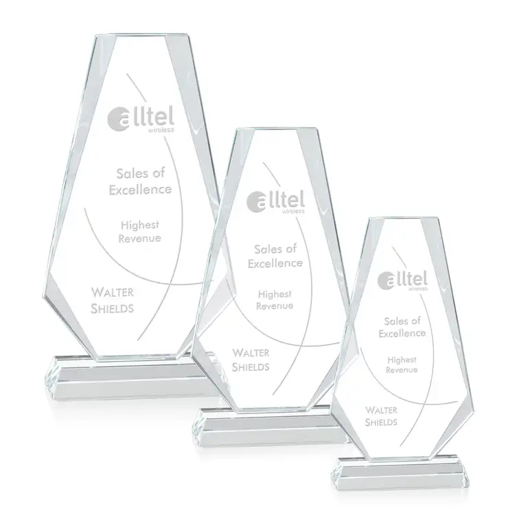 Devon Starfire Crystal Award - Deep Etch