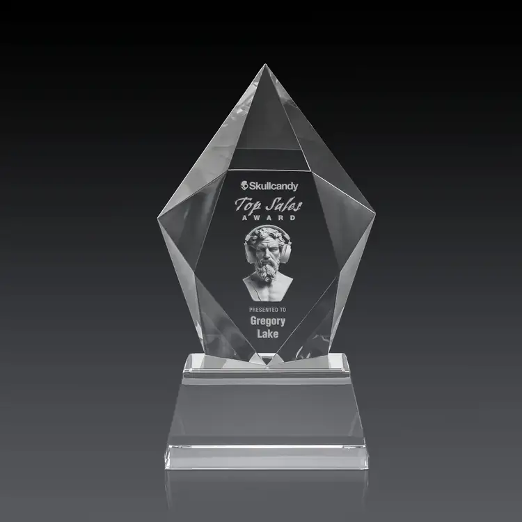 Devron Optical Crystal on Base Award - 3D Engraving #2