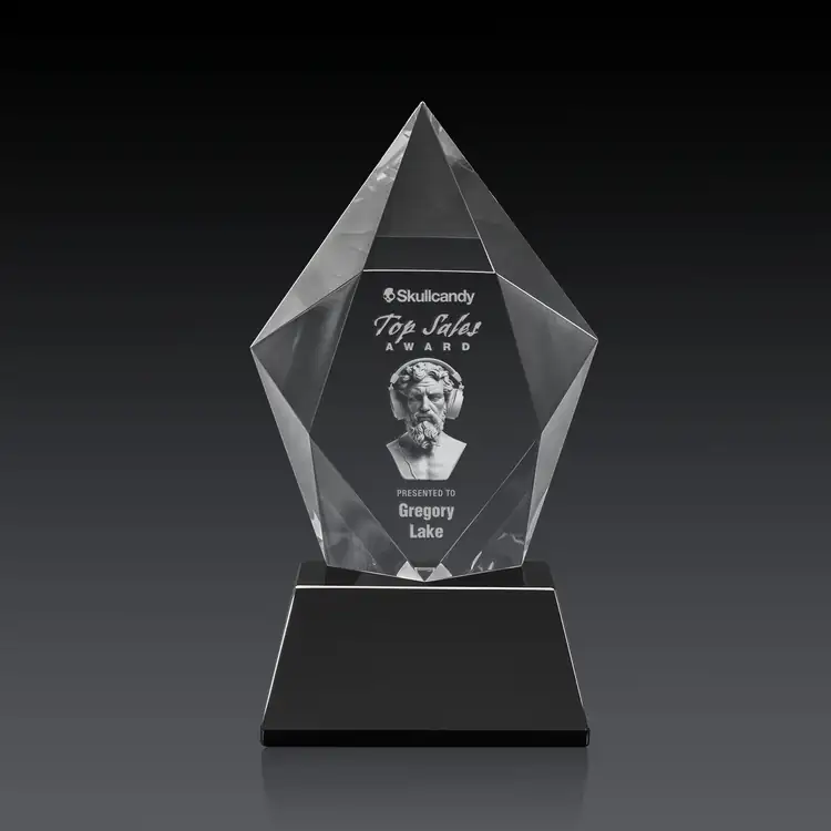 Devron Optical Crystal on Base Award - 3D Engraving #3